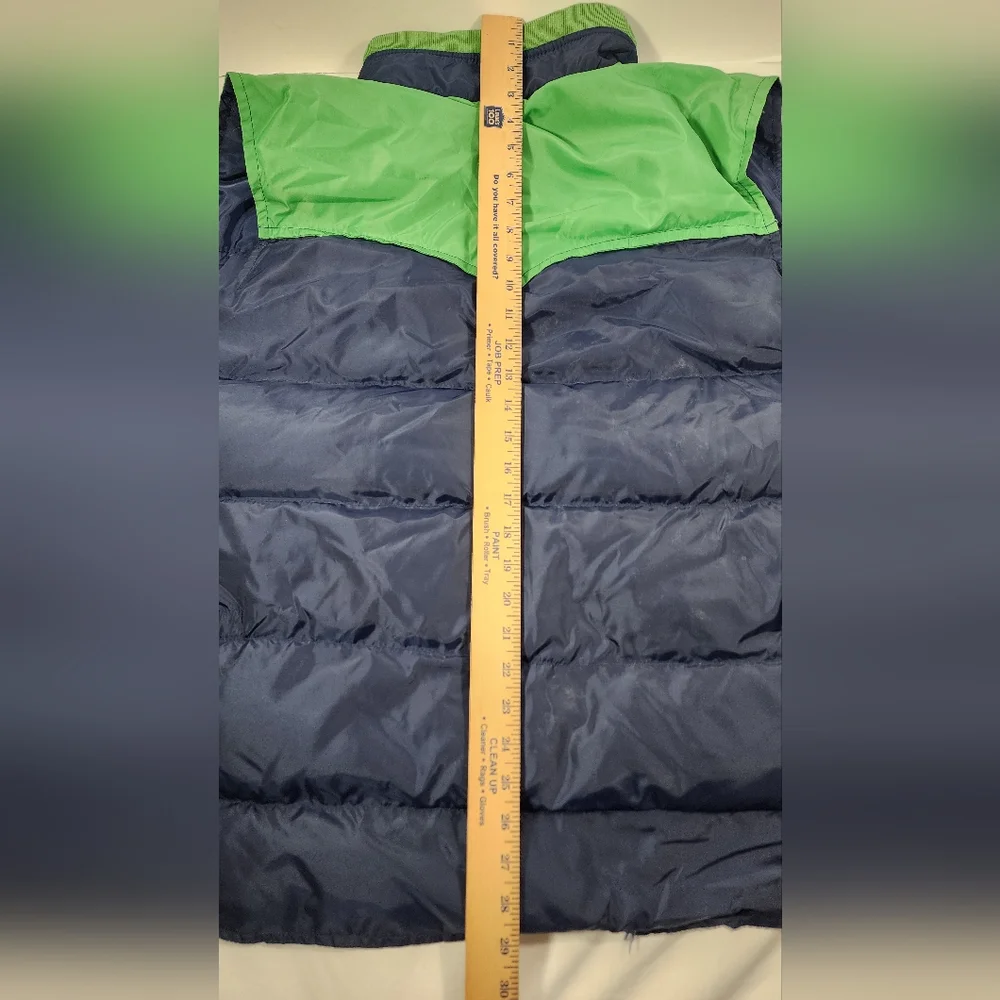 VINTAGE Skitique Unisex Vest Full Zip Vest Gray Duck Down Insulated Large Blue - Picture 9 of 12